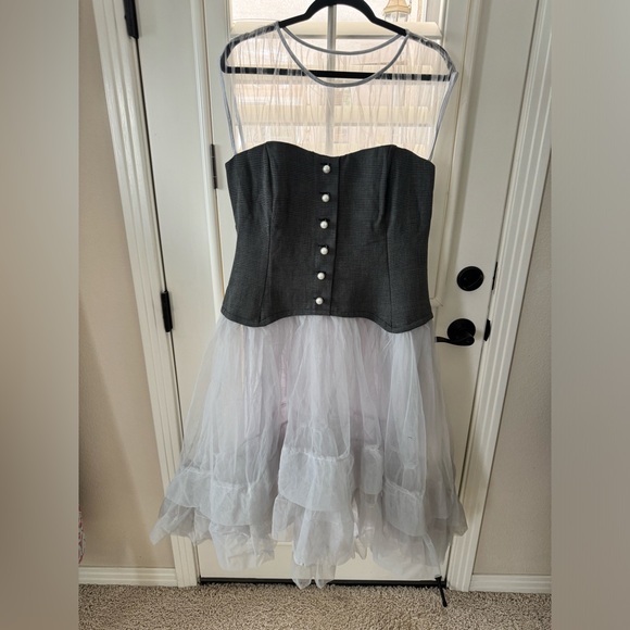 By Anthropologie Sheer Tulle Corset Twofer Midi Dress - Picture 7 of 9